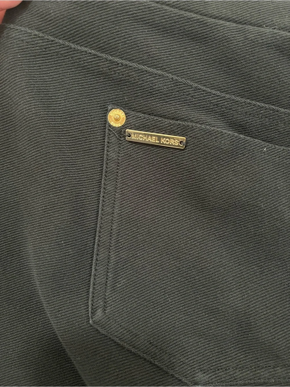 Michael Michael Kors Black Pull On Skinny Ankle Pants Gold Hardware XL